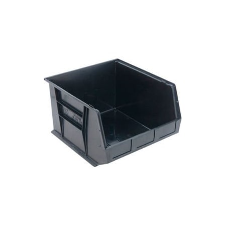 Quantum Storage Systems Hang & Stack Storage Bin, Polypropylene, Black, 11 in H, 16-1/2 in W, 3 PK QUS270CO